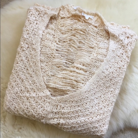 Astr Oversized Oatmeal Slash Back Sweater - Picture 2 of 7